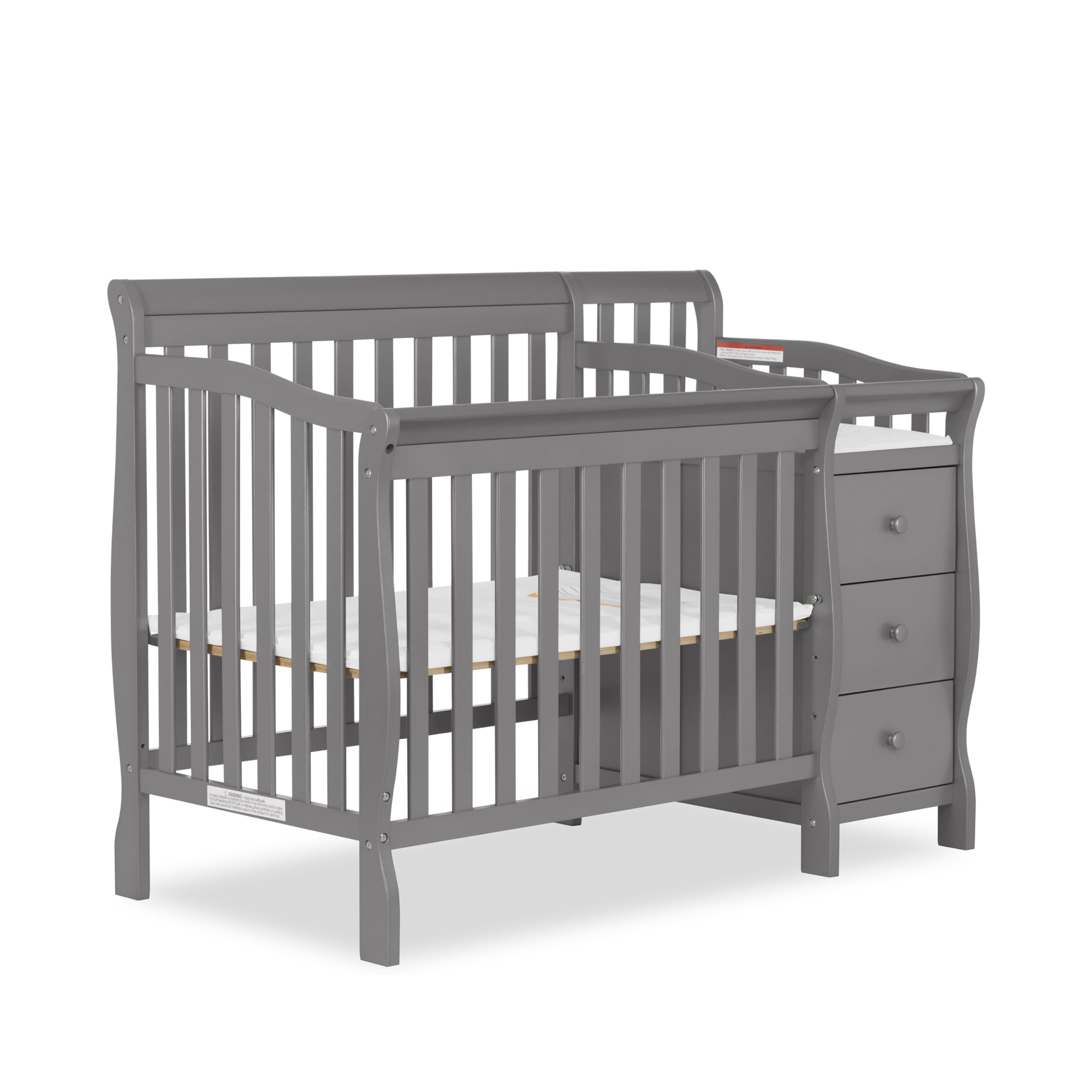 Dream On Me Jayden 4-in-1 Mini Convertible Crib And Changer - Storm Grey, Non-Toxic Finish, New Zealand Pinewood
Dream O